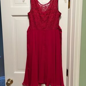 Elegant Red Lace Dress